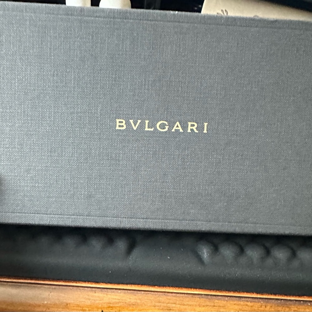 Bvlgari Black Wallet with Gold Logo